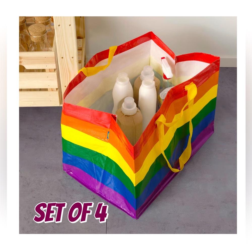 Rainbow Reusable Tote Bag - Set of 4